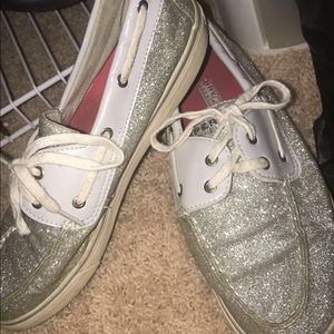 Sperry Silver Glittery Shoes